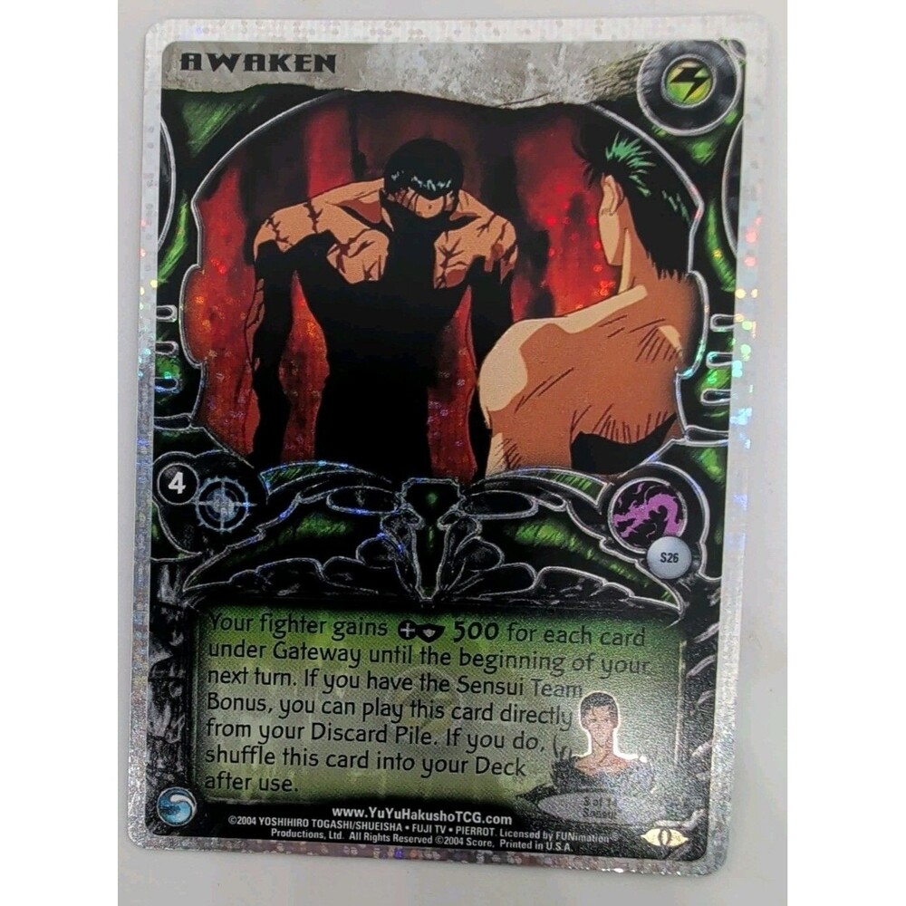 YuYu Hakusho TCG Awaken S26 Sensui 3/14 Ghost Rare Holofoil Score2004
